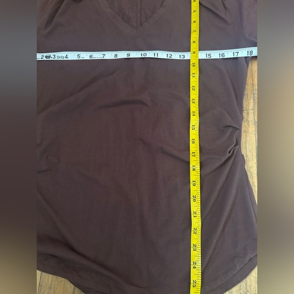 Athleta Chocolate V-Neck Blouse - Picture 7 of 7